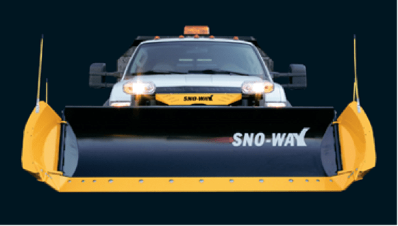Sno-Way Revolution HD Snow Plow on a White Ford F-350