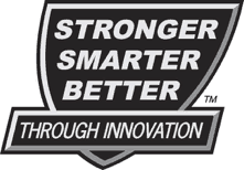 Stronger, Smarter, Better Through Innovation Shield Logo
