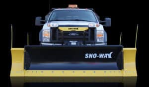 Sno-Way Revolution HD Snow Plow on a White Ford F-350