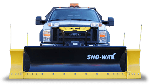 Sno-Way Revolution Series HD Snow Plow on a White Ford F-350 Truck