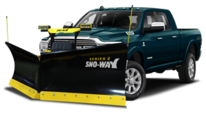 Sno-Way 29VHD Snow Plow on a Blue Dodge Ram 2500