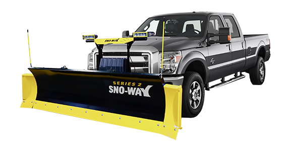 Sno-Way 29HD Series 2 snow plow on a gray Ford F-250 truck