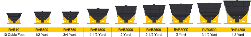 RVB Salt Spreader diagram showing sizes