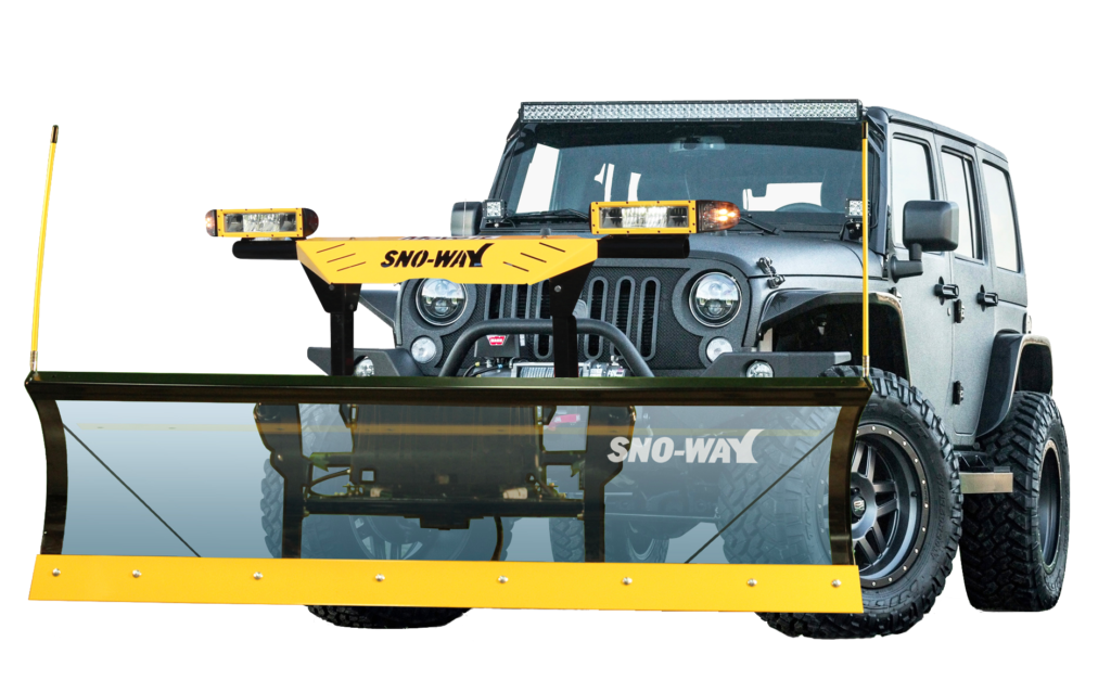 Sno-Way 22 Series 2 Snow Plow on a Silver Jeep Wrangler